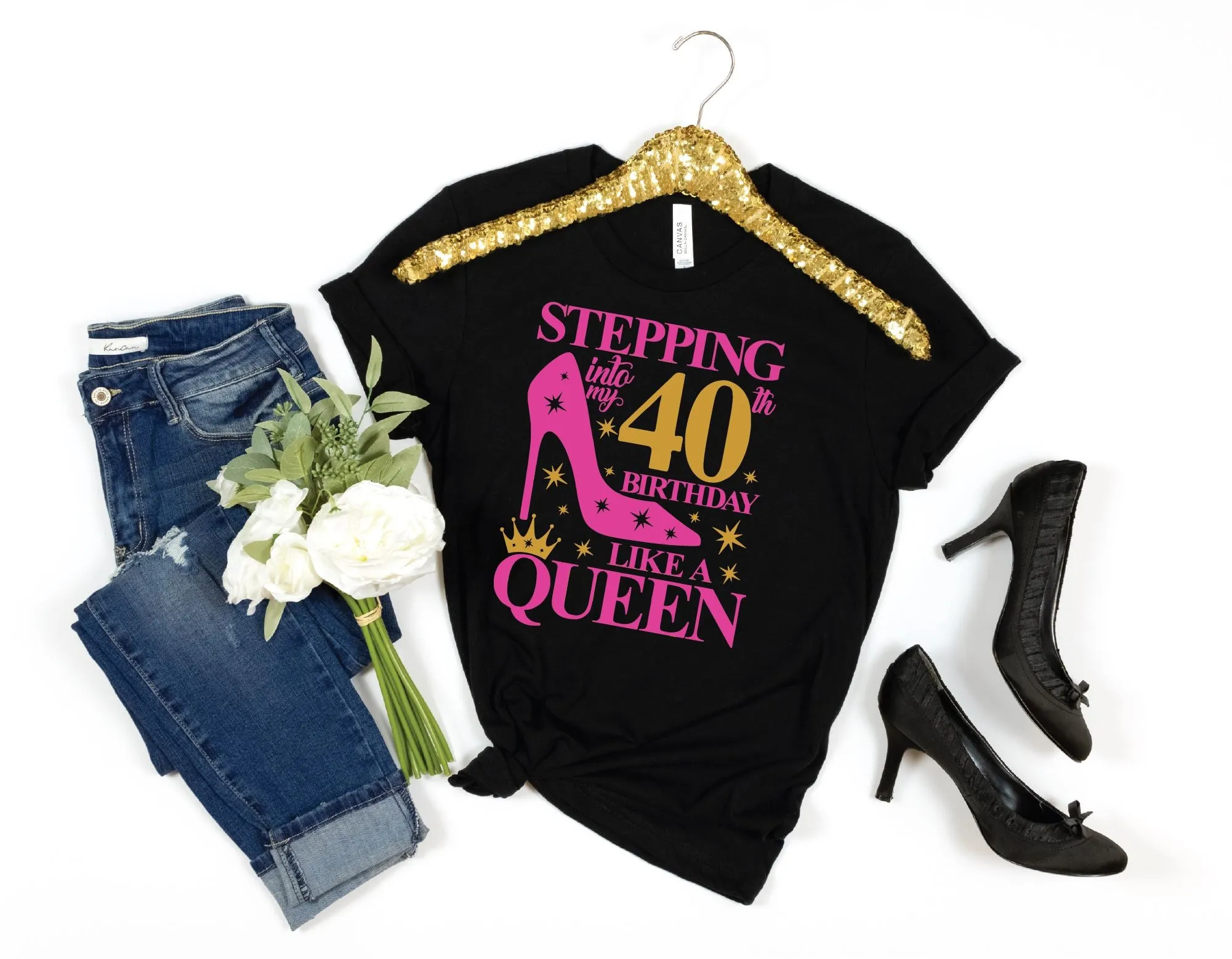 Stepping into 30th 40th 50th Birthday Queen T-shirt