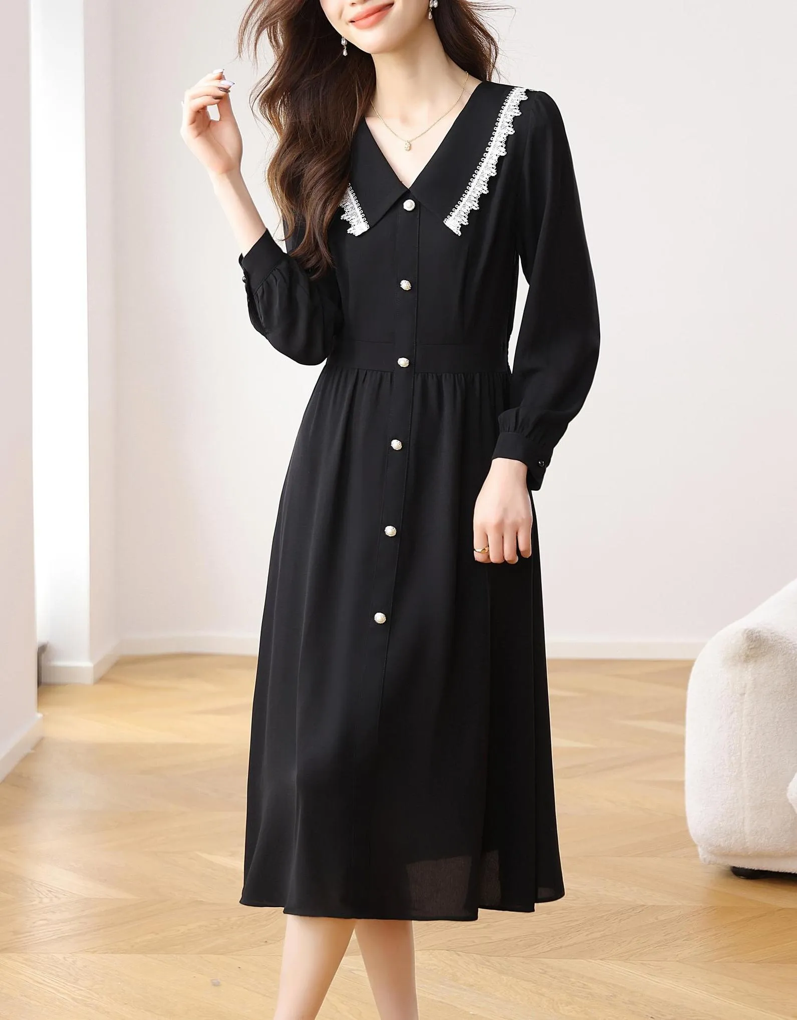 Stylish A-line Chiffon Dress for a Flattering Fit