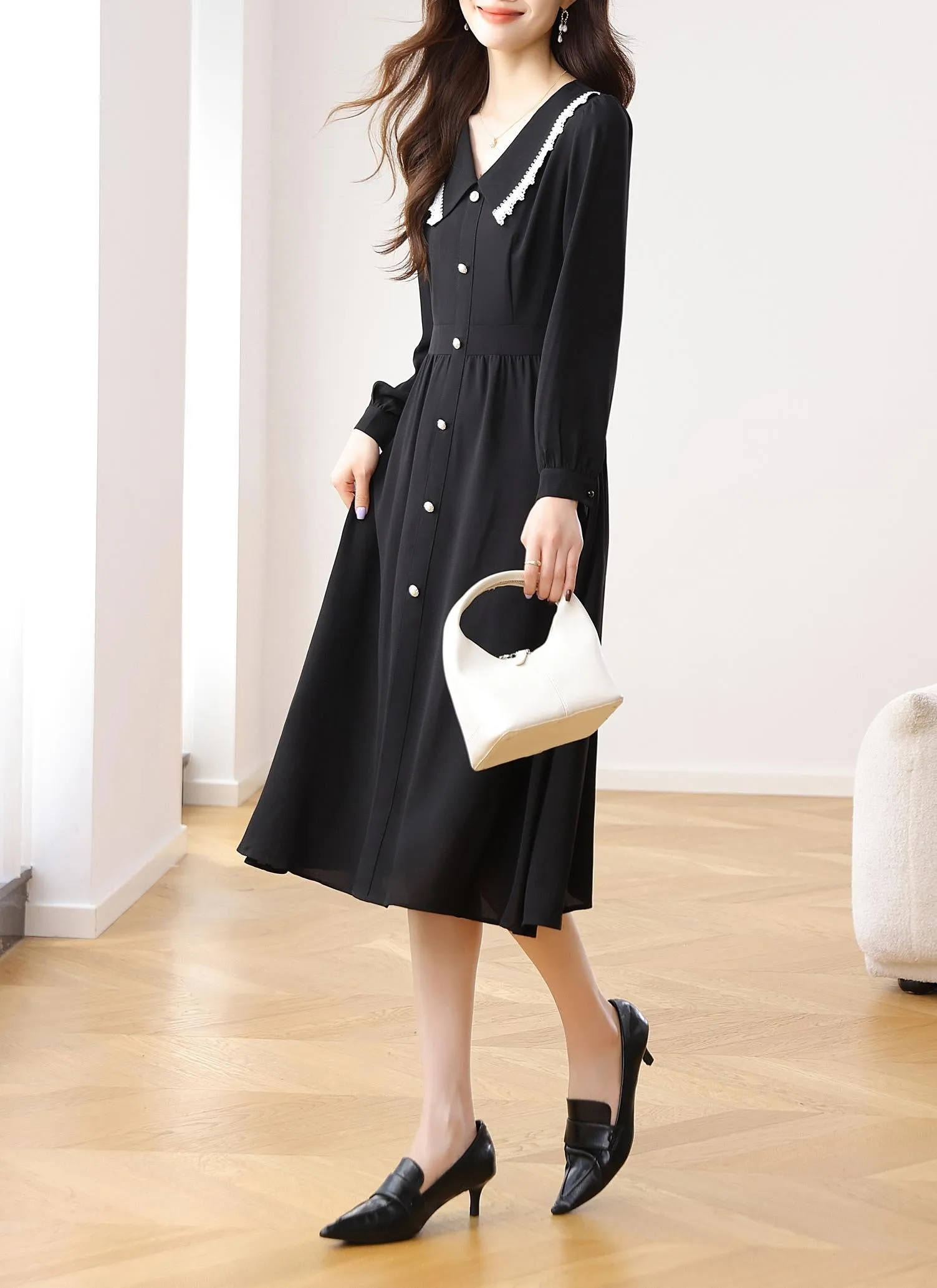 Stylish A-line Chiffon Dress for a Flattering Fit