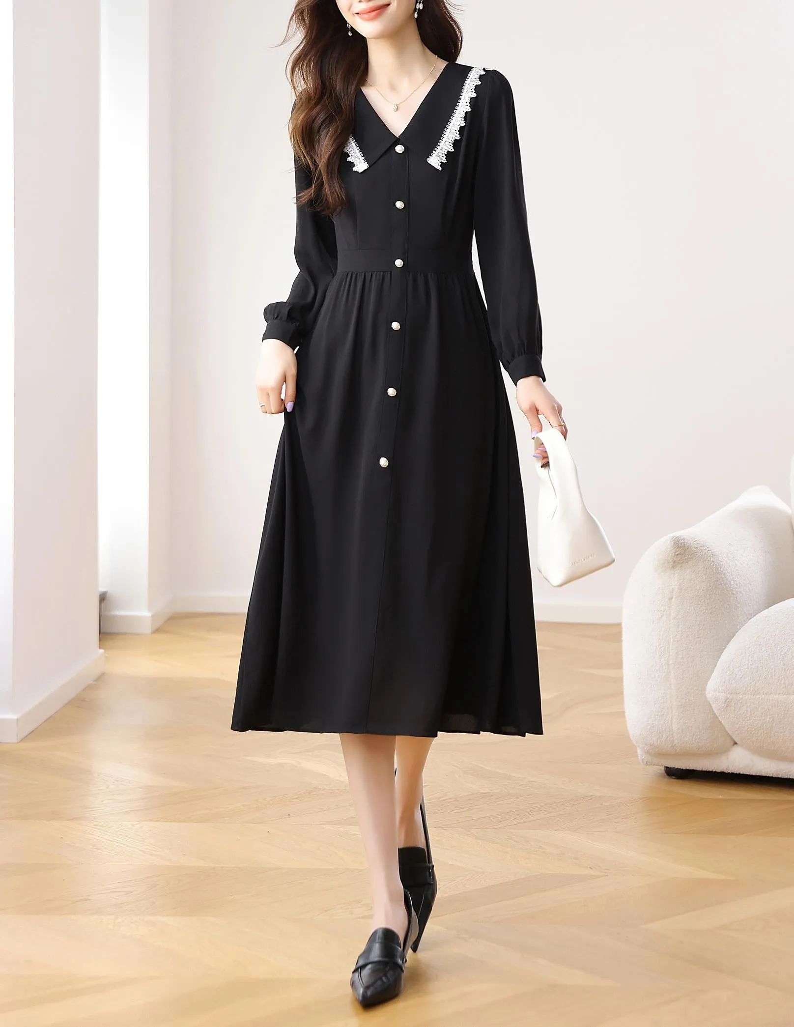 Stylish A-line Chiffon Dress for a Flattering Fit
