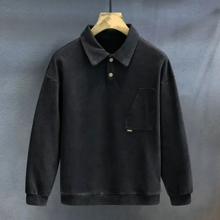 Stylish and comfortable men's long-sleeve polo shirt