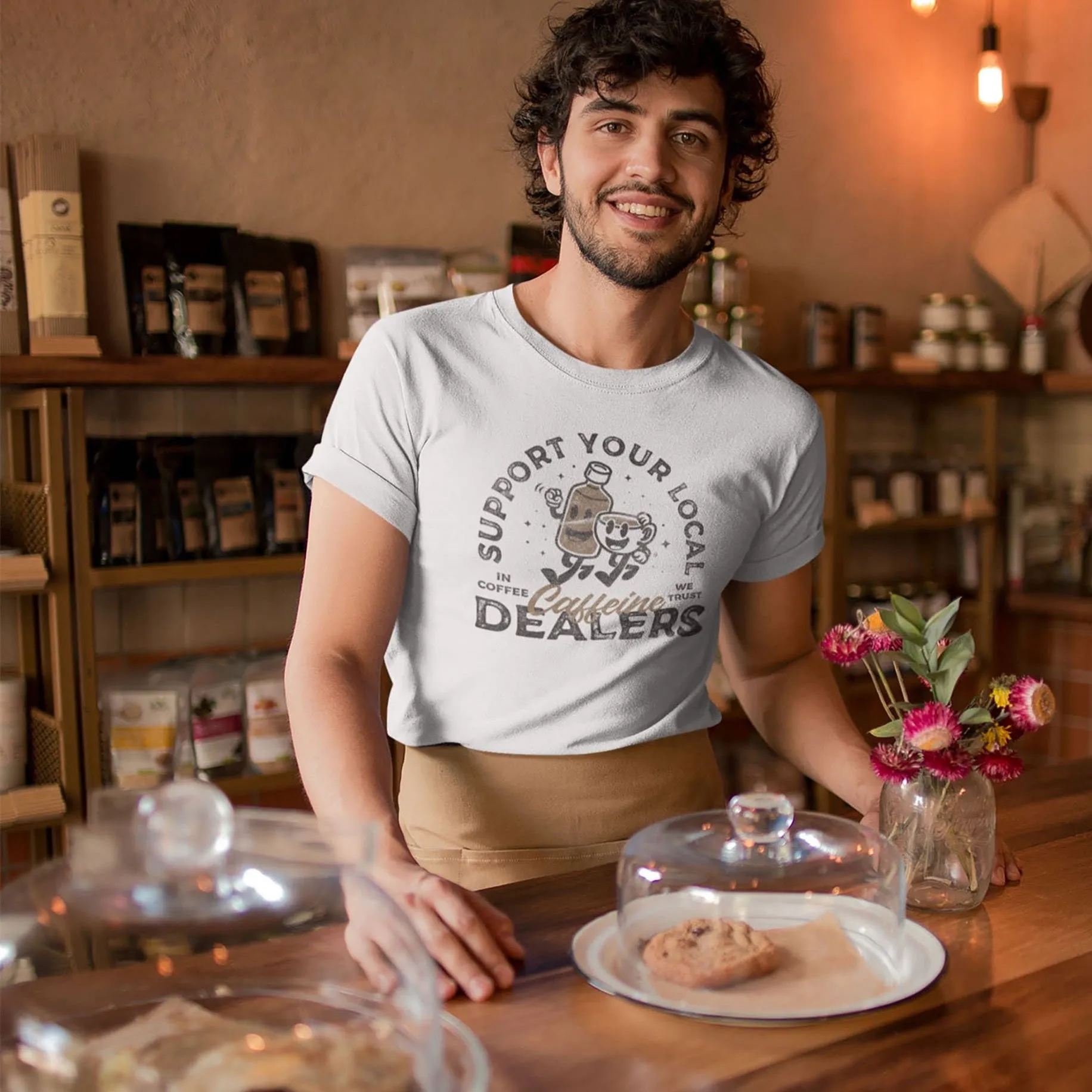 Support your caffeine dealers t-shirt