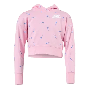 Swooshfetti Crop Hoodie Junior Pink/Blue