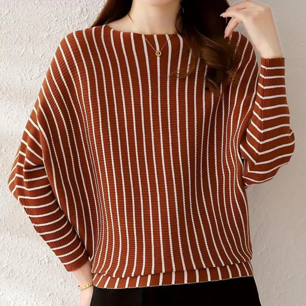 Szonja - trendy striped women's jumper for the elegant woman