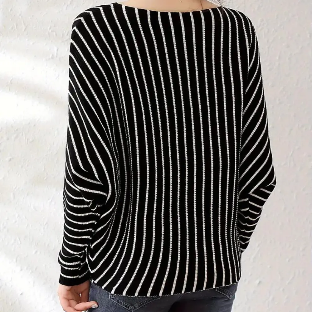 Szonja - trendy striped women's jumper for the elegant woman