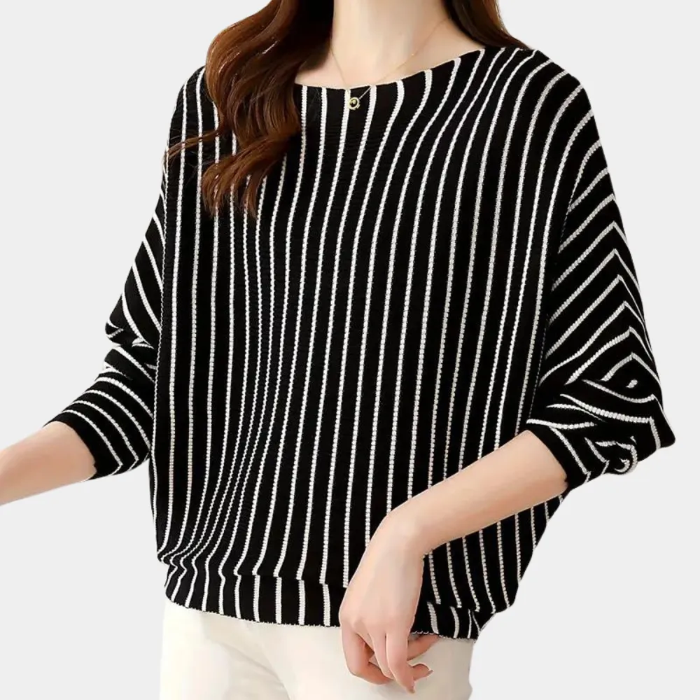 Szonja - trendy striped women's jumper for the elegant woman