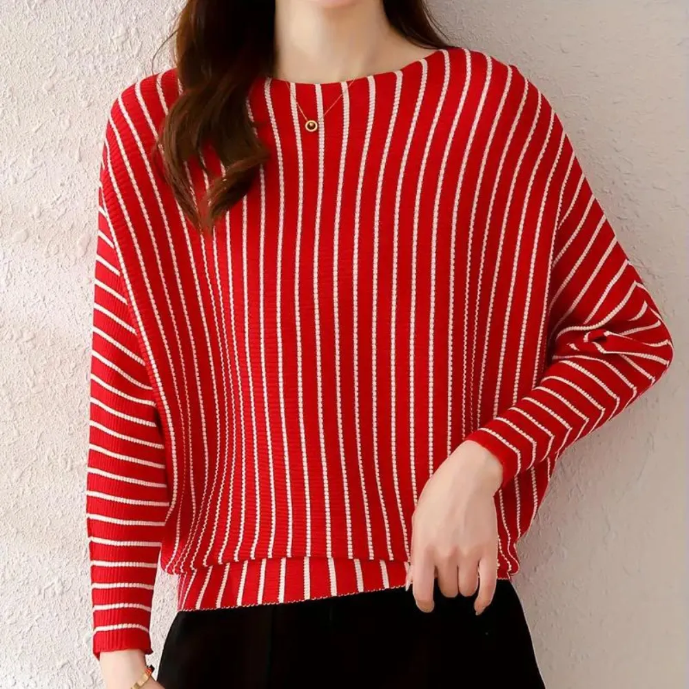 Szonja - trendy striped women's jumper for the elegant woman