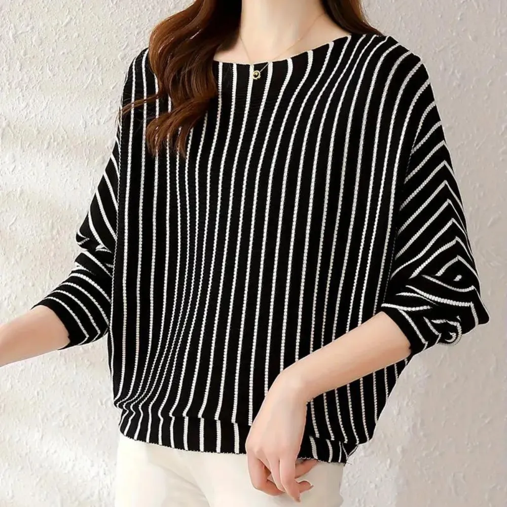 Szonja - trendy striped women's jumper for the elegant woman