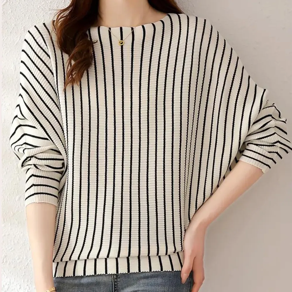 Szonja - trendy striped women's jumper for the elegant woman