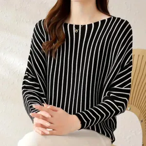 Szonja - trendy striped women's jumper for the elegant woman