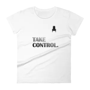 'Take Control' Women's Fitted T-shirt (White)