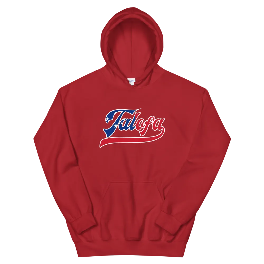 Talofa Script ~ Flag with White Border *ADULT HOODIE*