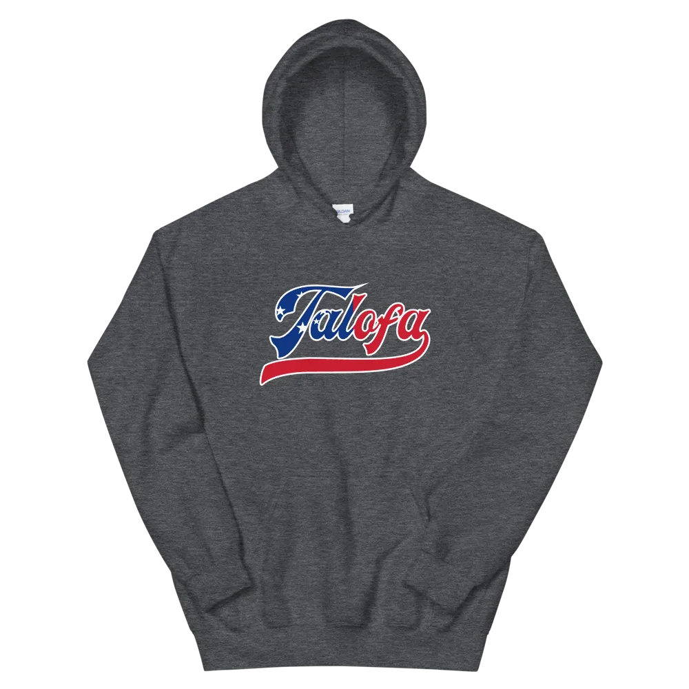 Talofa Script ~ Flag with White Border *ADULT HOODIE*