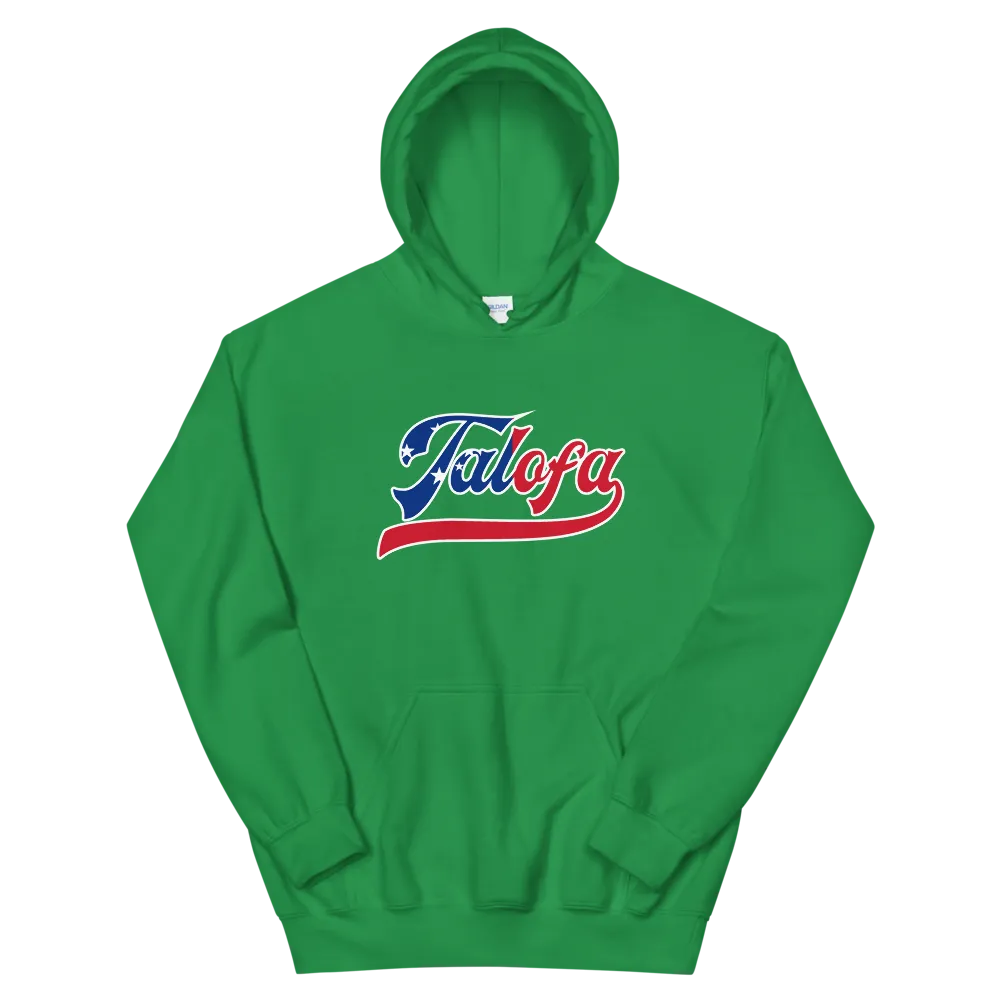 Talofa Script ~ Flag with White Border *ADULT HOODIE*