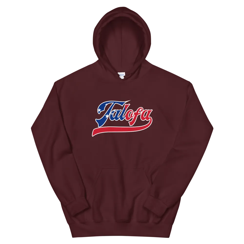 Talofa Script ~ Flag with White Border *ADULT HOODIE*