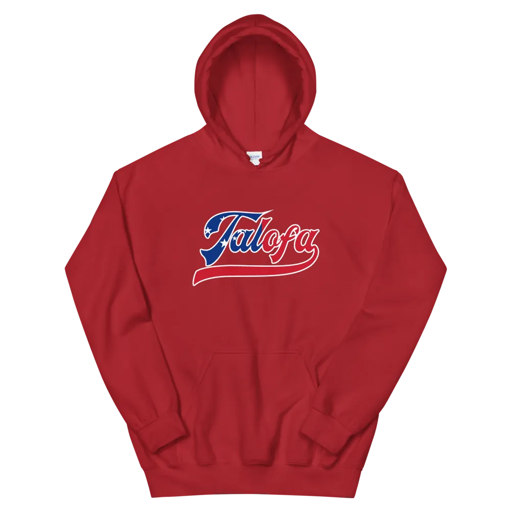 Talofa Script ~ Flag with White Border *ADULT HOODIE*
