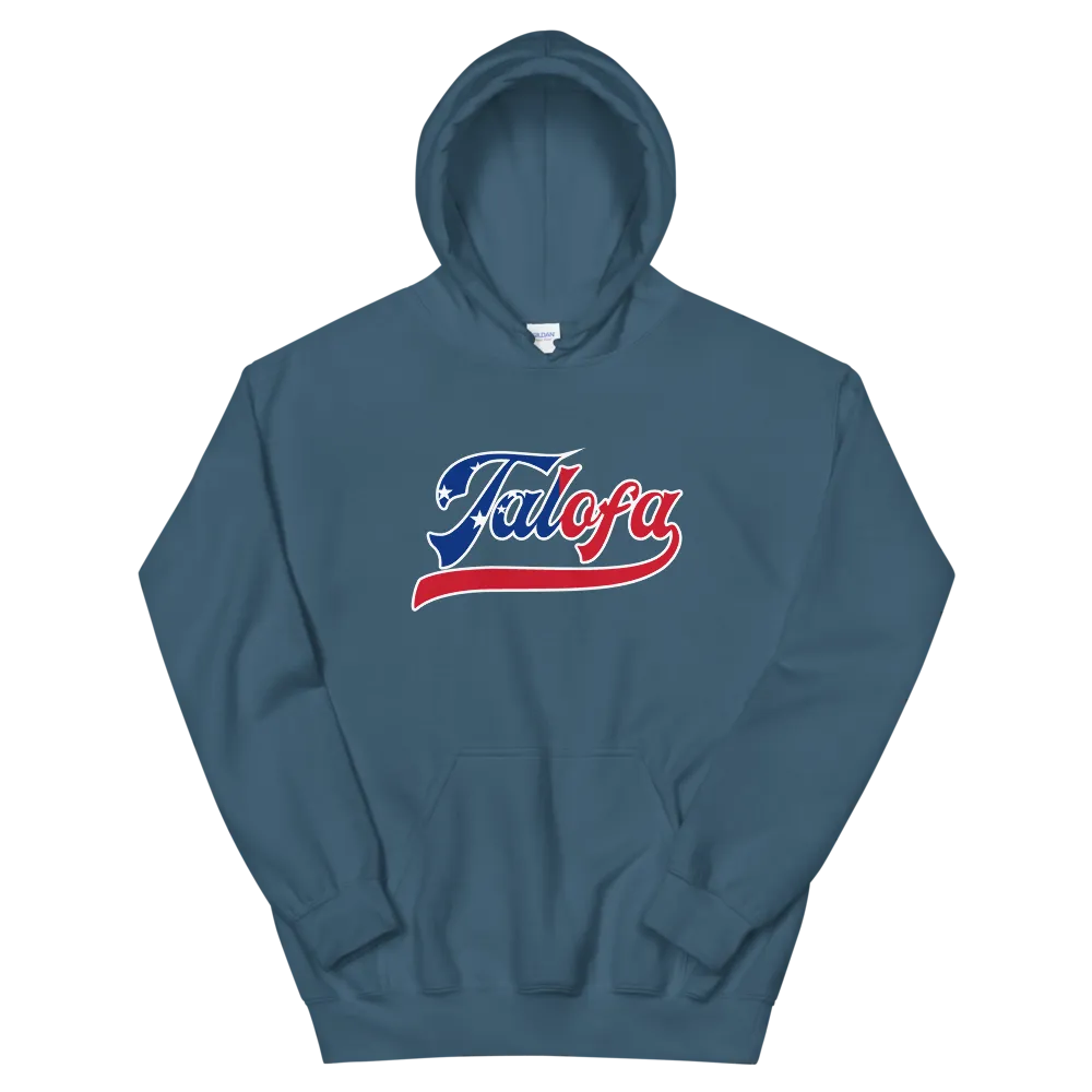 Talofa Script ~ Flag with White Border *ADULT HOODIE*