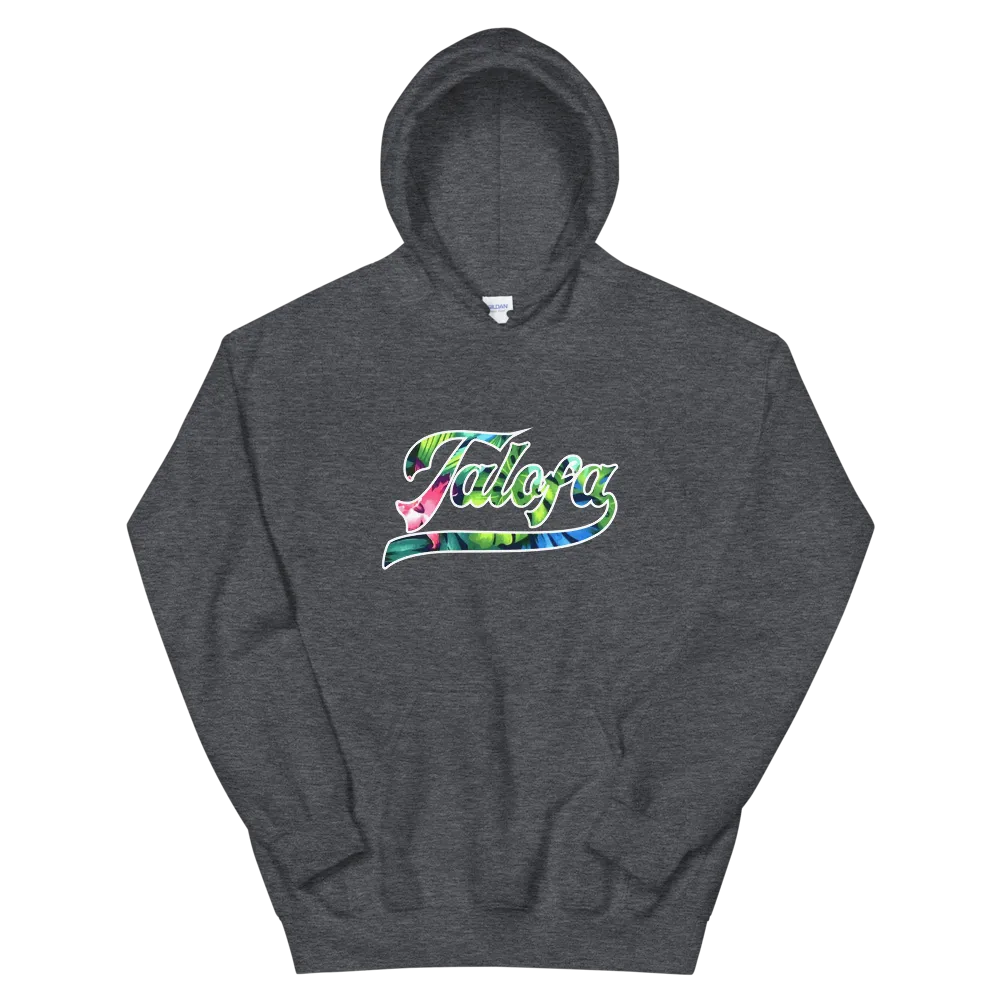 Talofa Script ~ Floral with White Border *ADULT HOODIE*