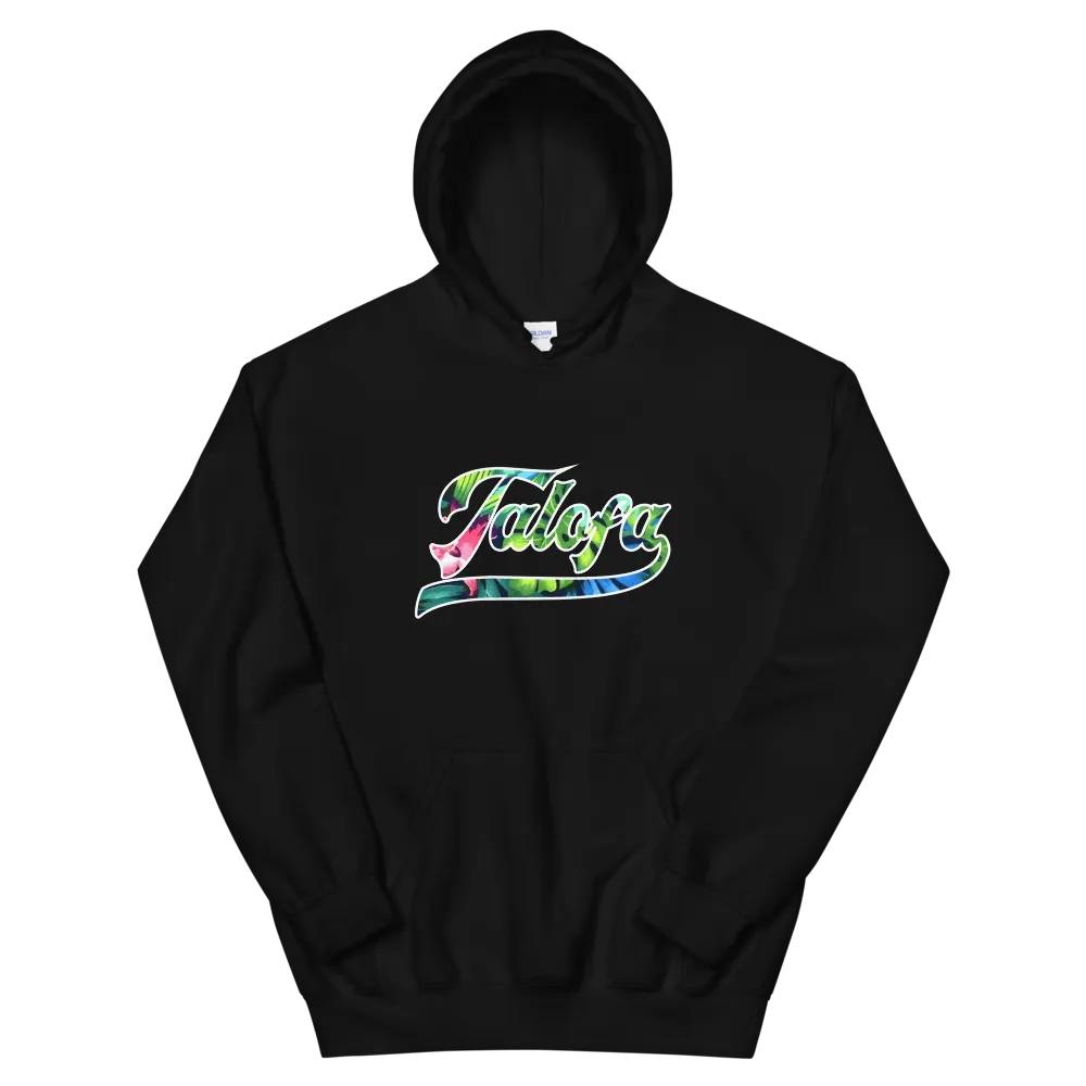 Talofa Script ~ Floral with White Border *ADULT HOODIE*