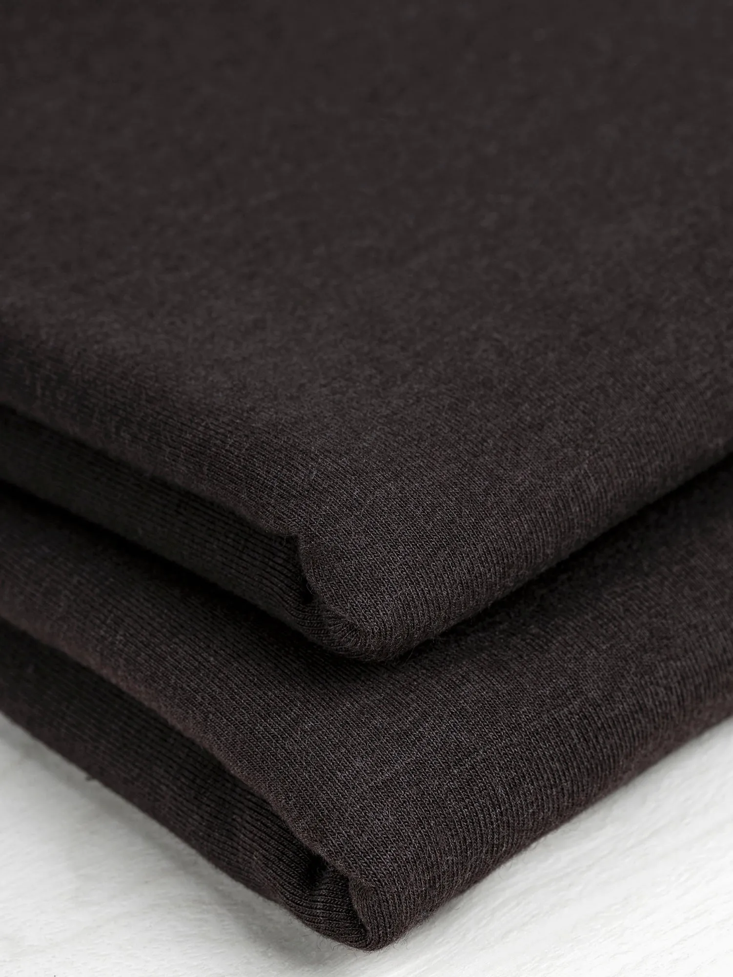 Tencel Lyocell Organic Cotton Stretch French Terry - Dark Coffee