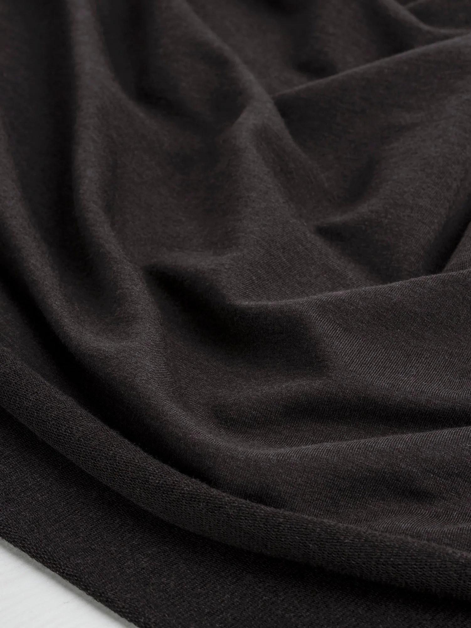 Tencel Lyocell Organic Cotton Stretch French Terry - Dark Coffee