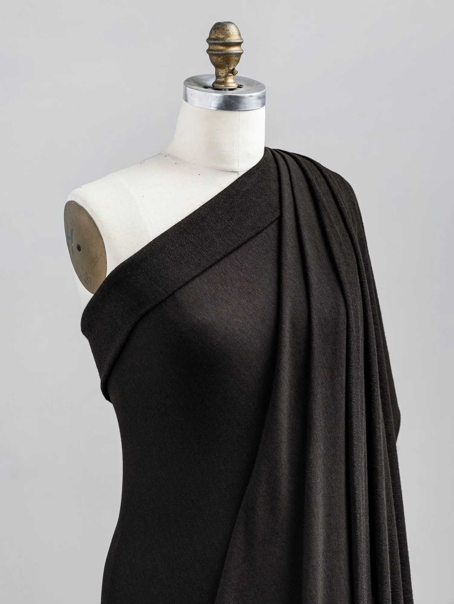 Tencel Lyocell Organic Cotton Stretch French Terry - Dark Coffee