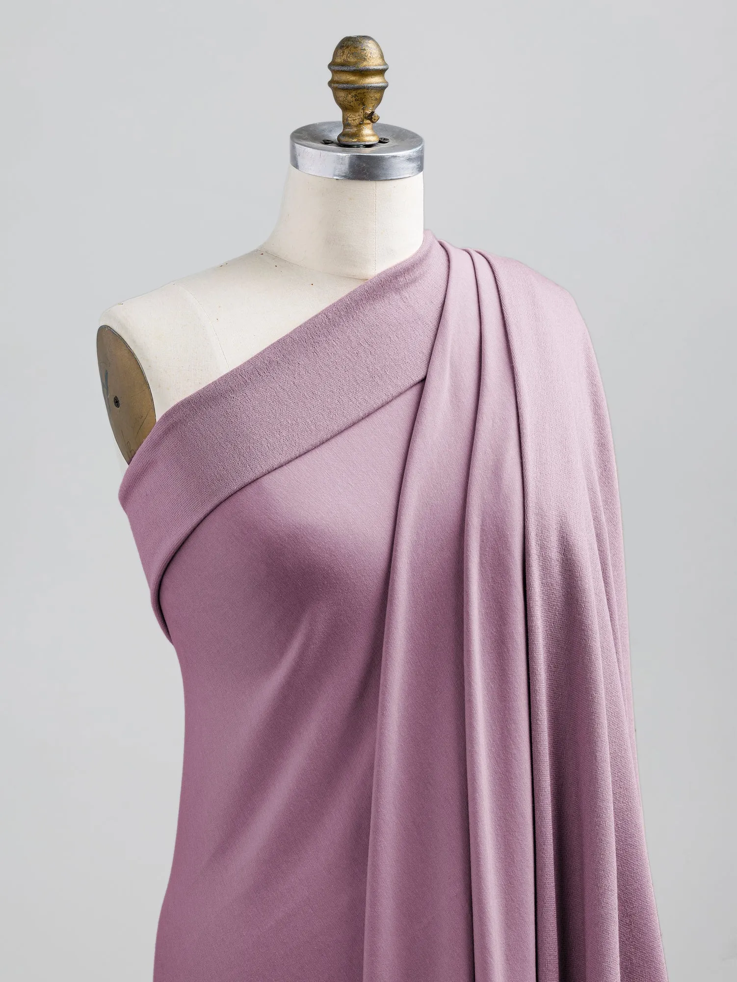 Tencel Lyocell Organic Cotton Stretch French Terry - Light Mauve - Swatch