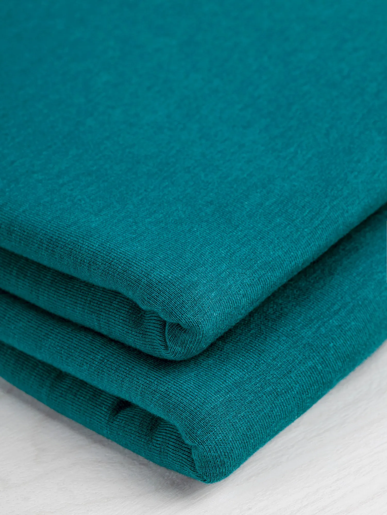 Tencel Lyocell Organic Cotton Stretch French Terry - Peacock  - Swatch