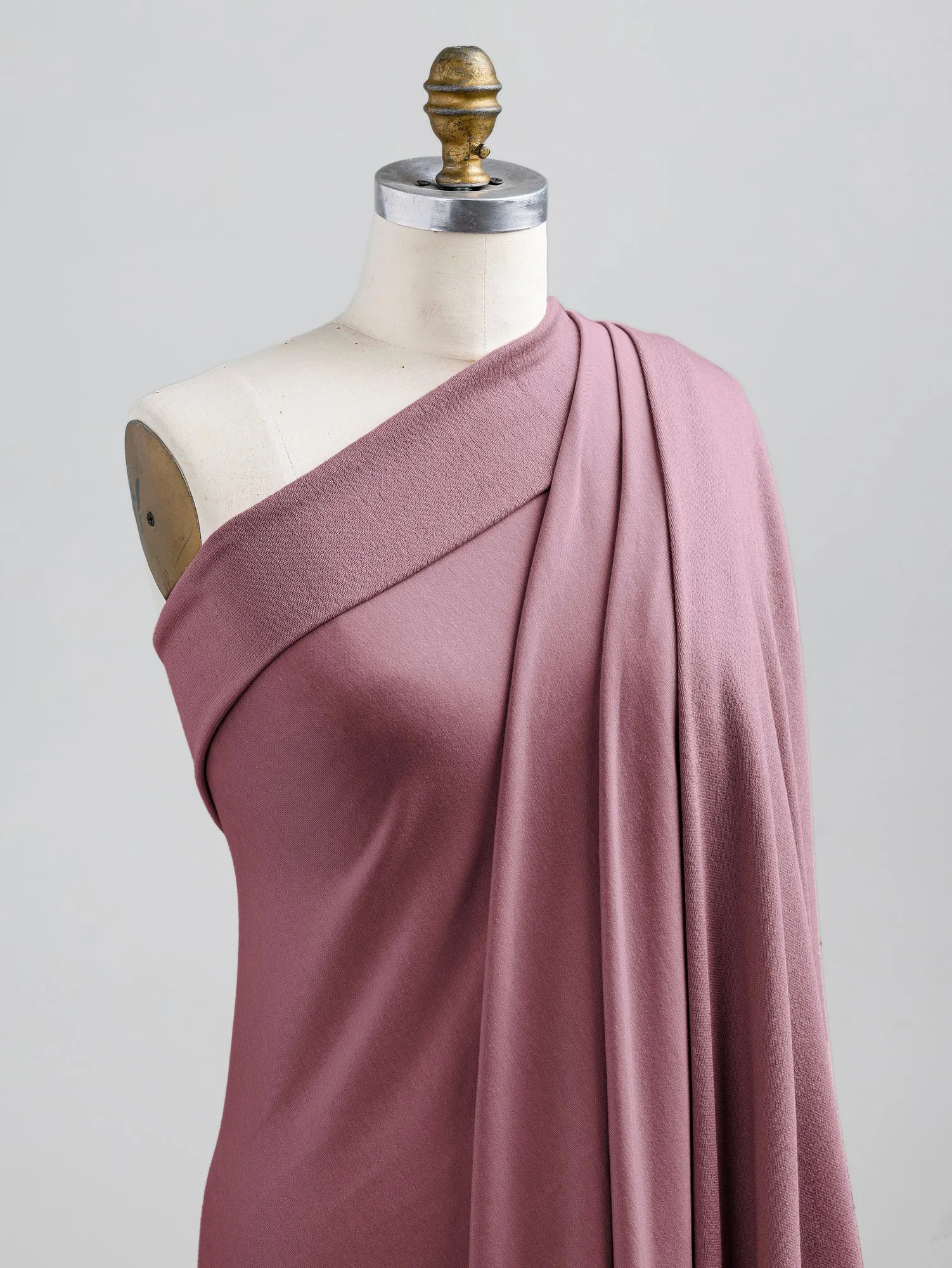 Tencel Lyocell Organic Cotton Stretch French Terry - Rosy Brown
