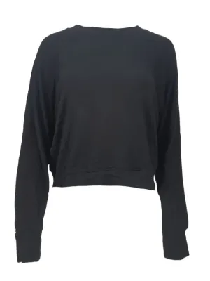 TEREZ Women's Black Brushed Jersey Sweater #23428276 NWT