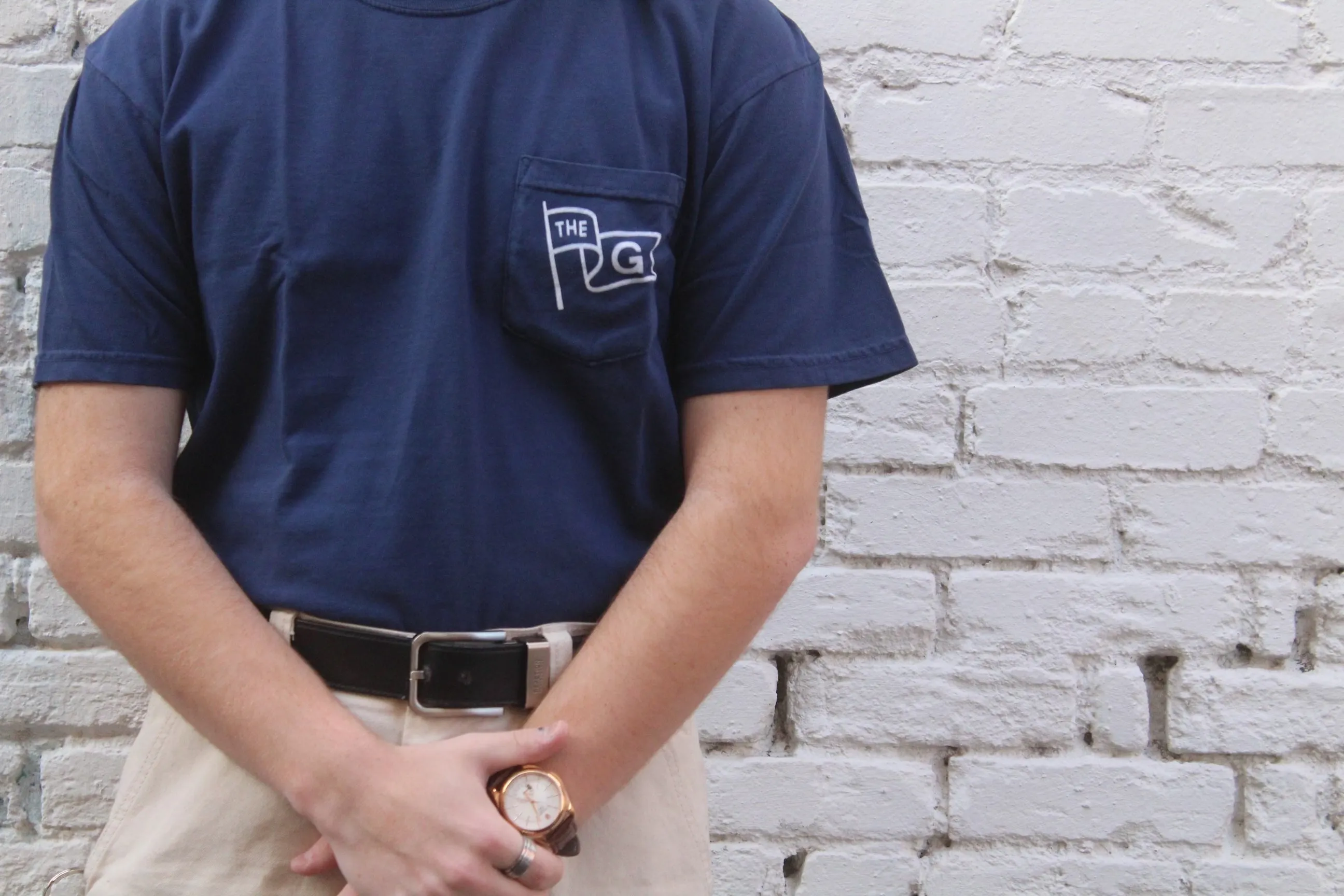 The Generalist Merch:  Original G Flag Pocket Tee in Navy