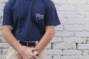 The Generalist Merch:  Original G Flag Pocket Tee in Navy