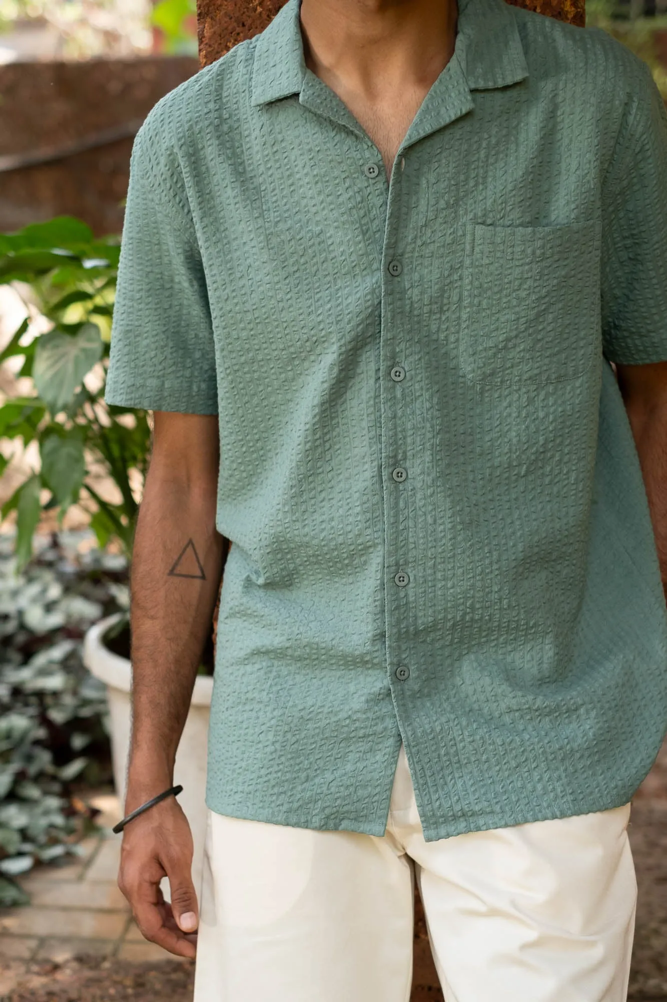 The Seersucker Notched Shirt