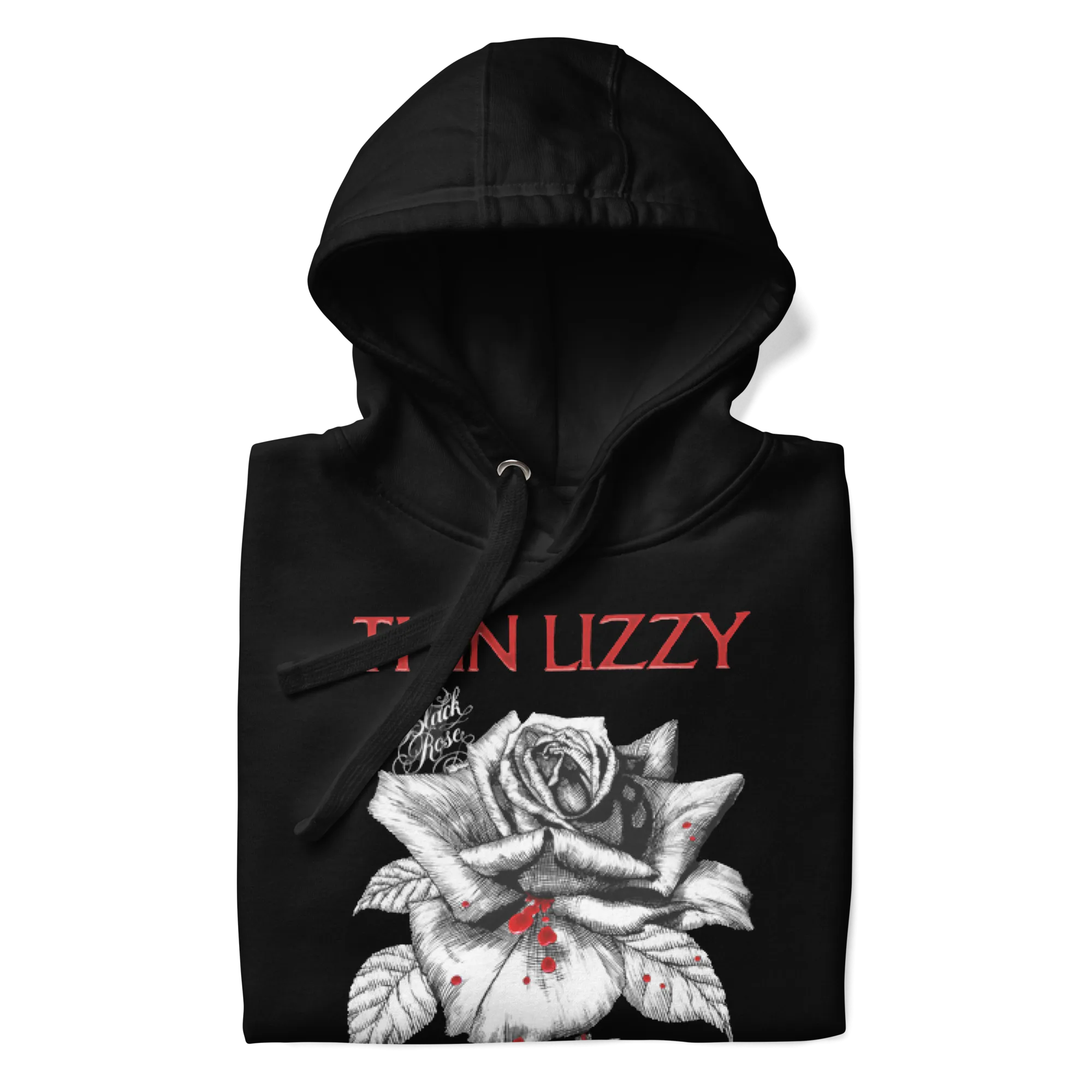 Thin Lizzy Black Rose Jumbo Print Hoodie