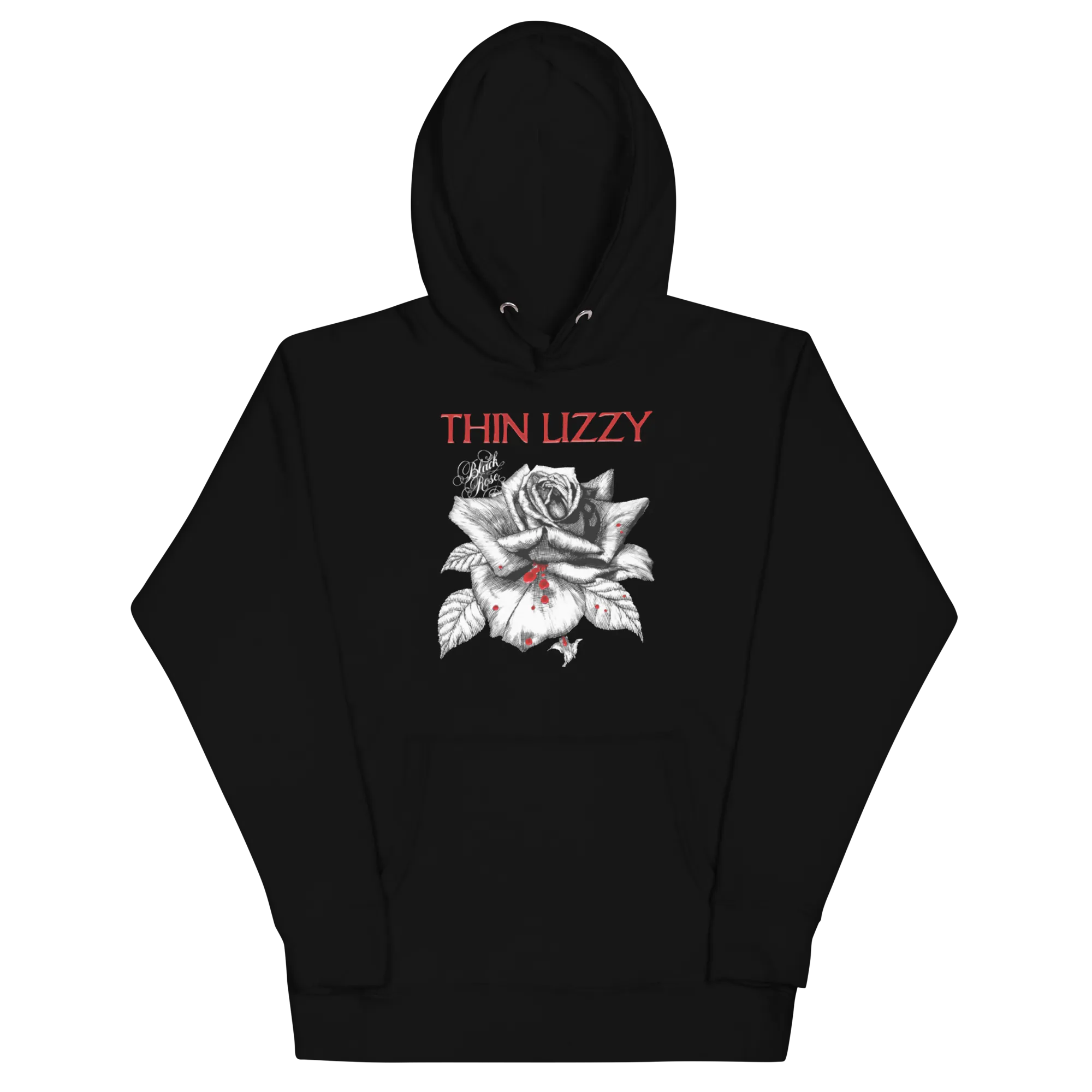Thin Lizzy Black Rose Jumbo Print Hoodie