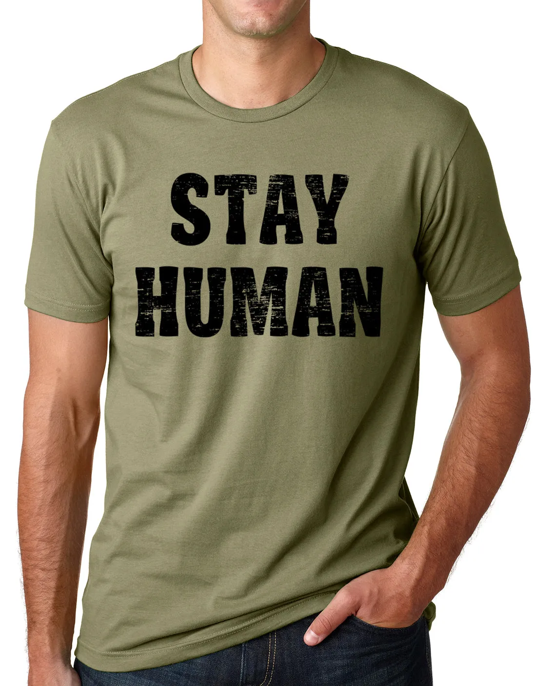 Think Out Loud Apparel Stay Human Tee shirt Humanitarian Love Human Welfare T shirt