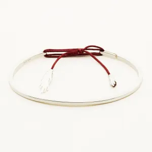 THREAD &amp; FEATHER BRACELET - silver
