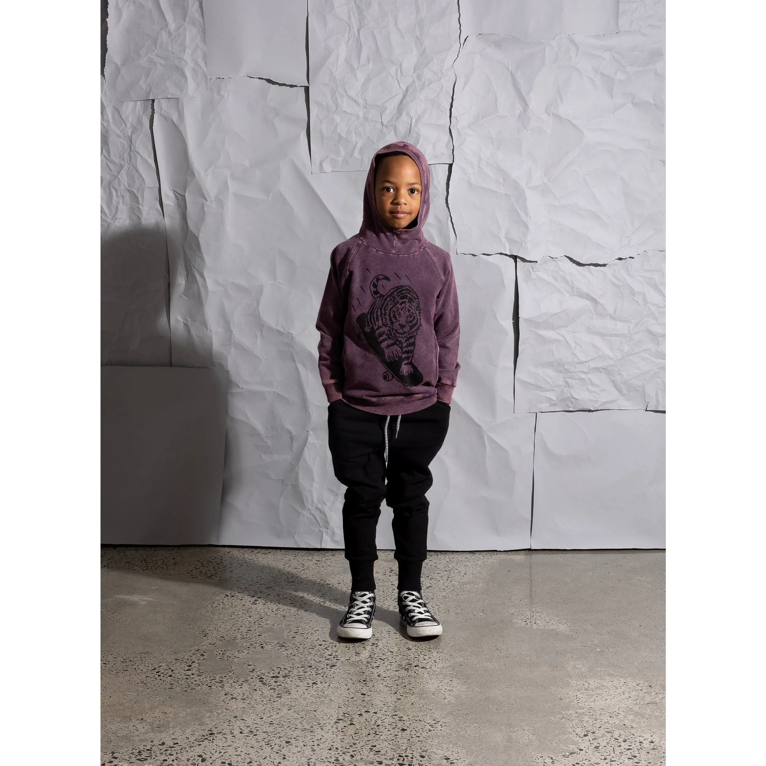 Turbo Tiger Hood - Muted Purple Wash