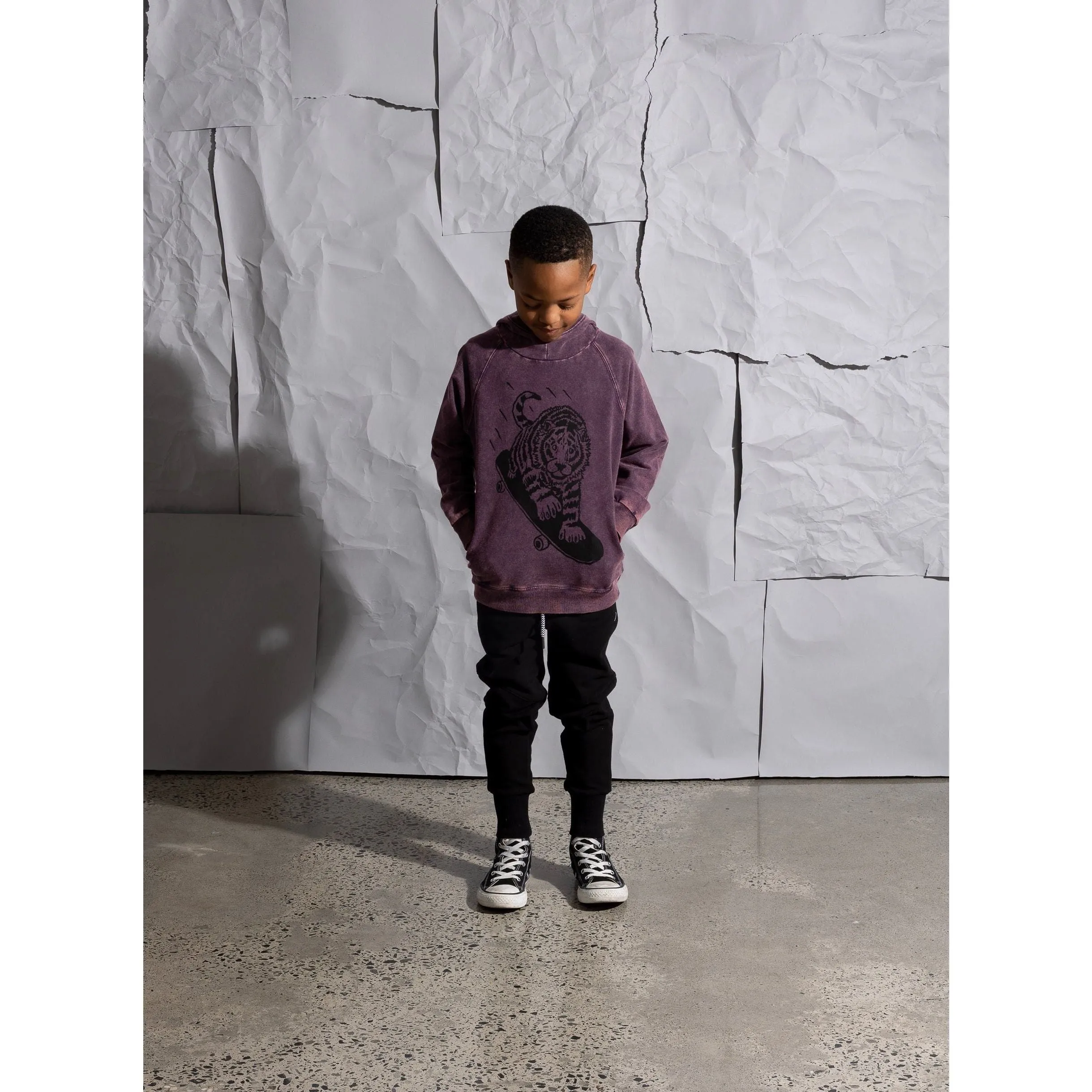 Turbo Tiger Hood - Muted Purple Wash