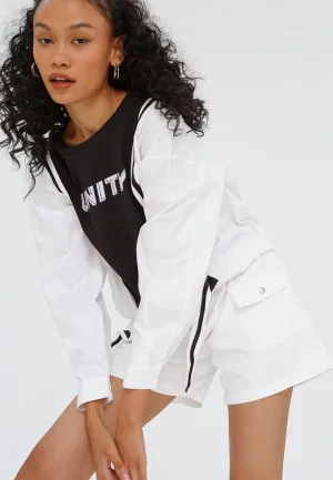 Two Tone Sweatshirt with Strap