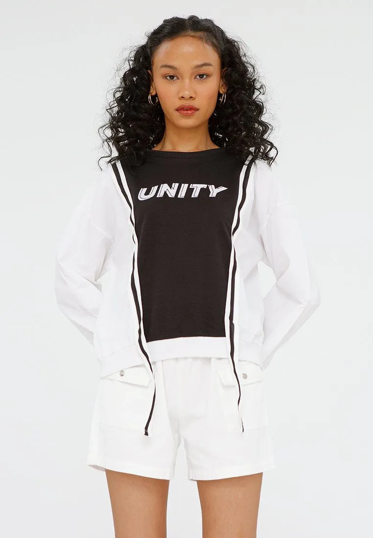 Two Tone Sweatshirt with Strap