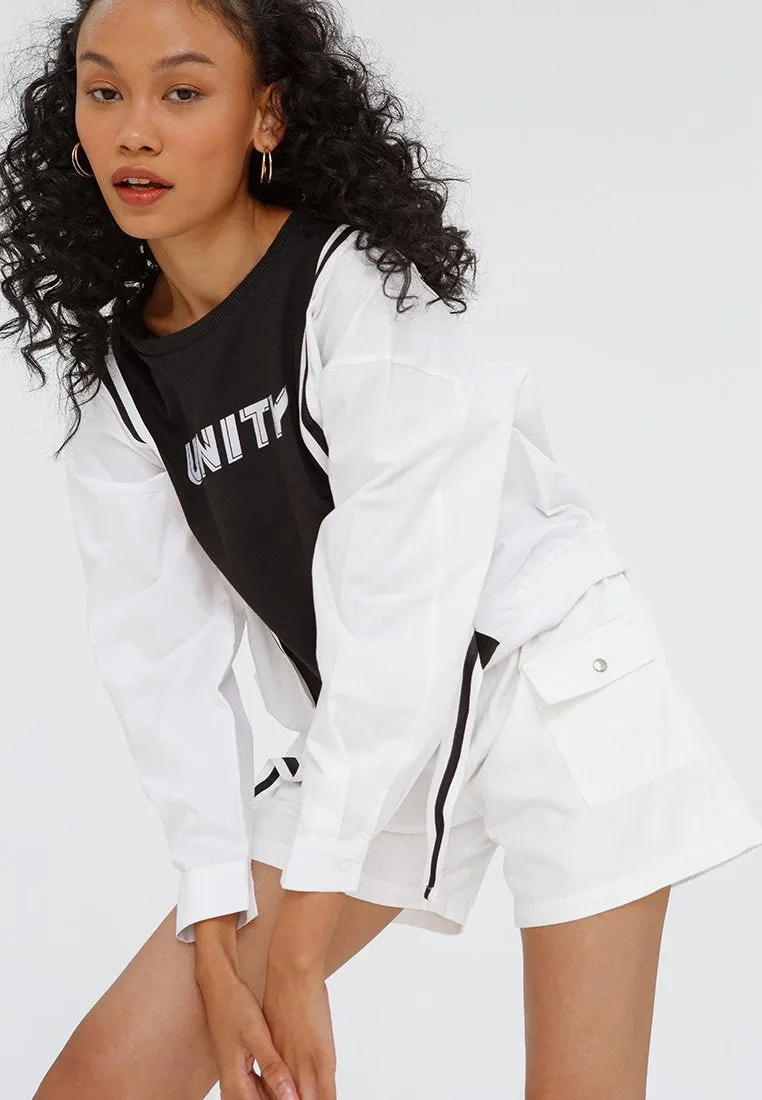 Two Tone Sweatshirt with Strap