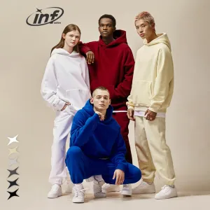 Unisex Oversized Thick Polar Fleece Lined Heavyweight Hoodies and Jogger Set Tracksuit