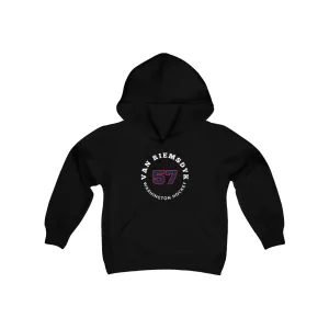 van Riemsdyk 57 Washington Hockey Number Arch Design Youth Hooded Sweatshirt