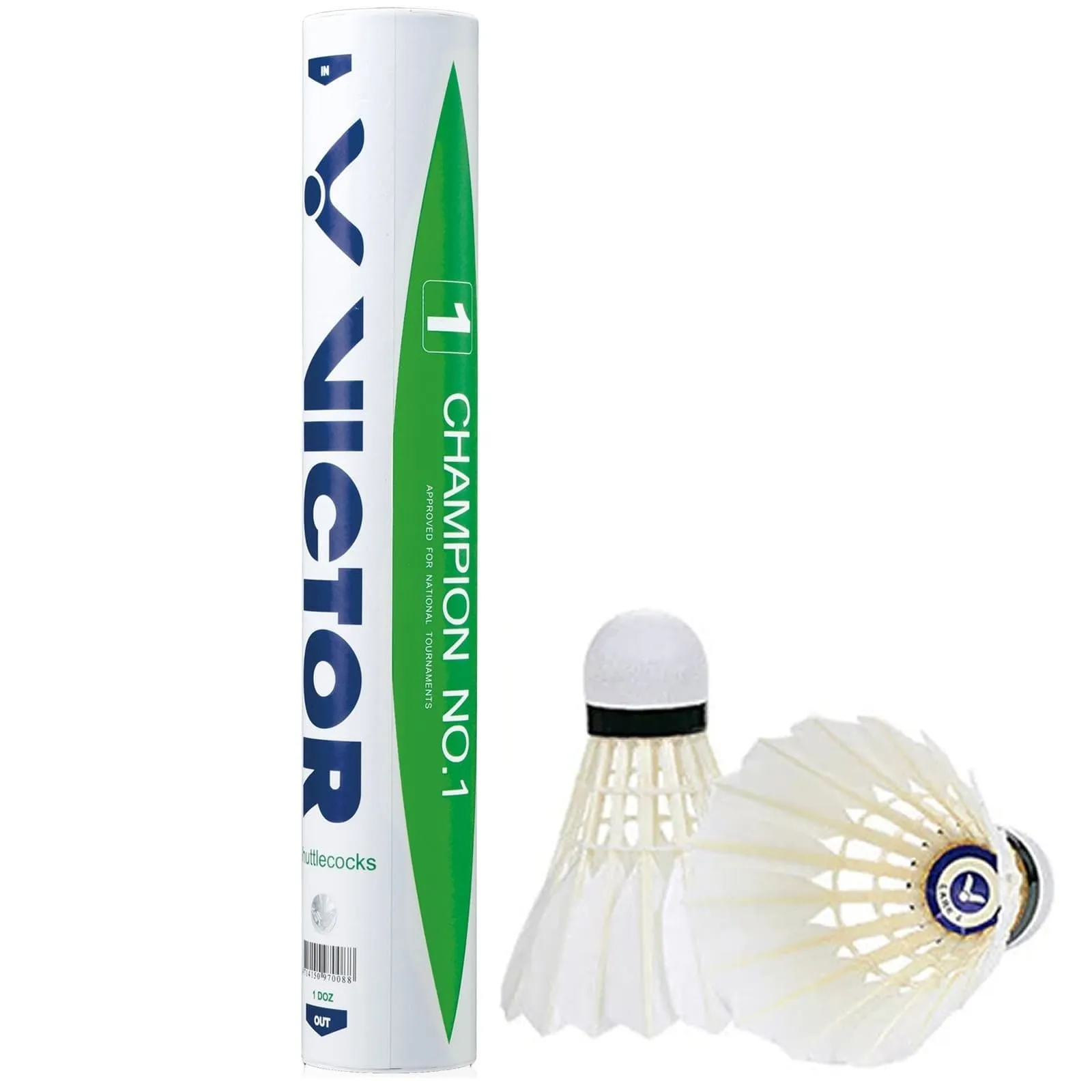 VICTOR Champion No. 1 Badminton  Feather Shuttles / Shuttlecocks - 77 Speed - Set of 12