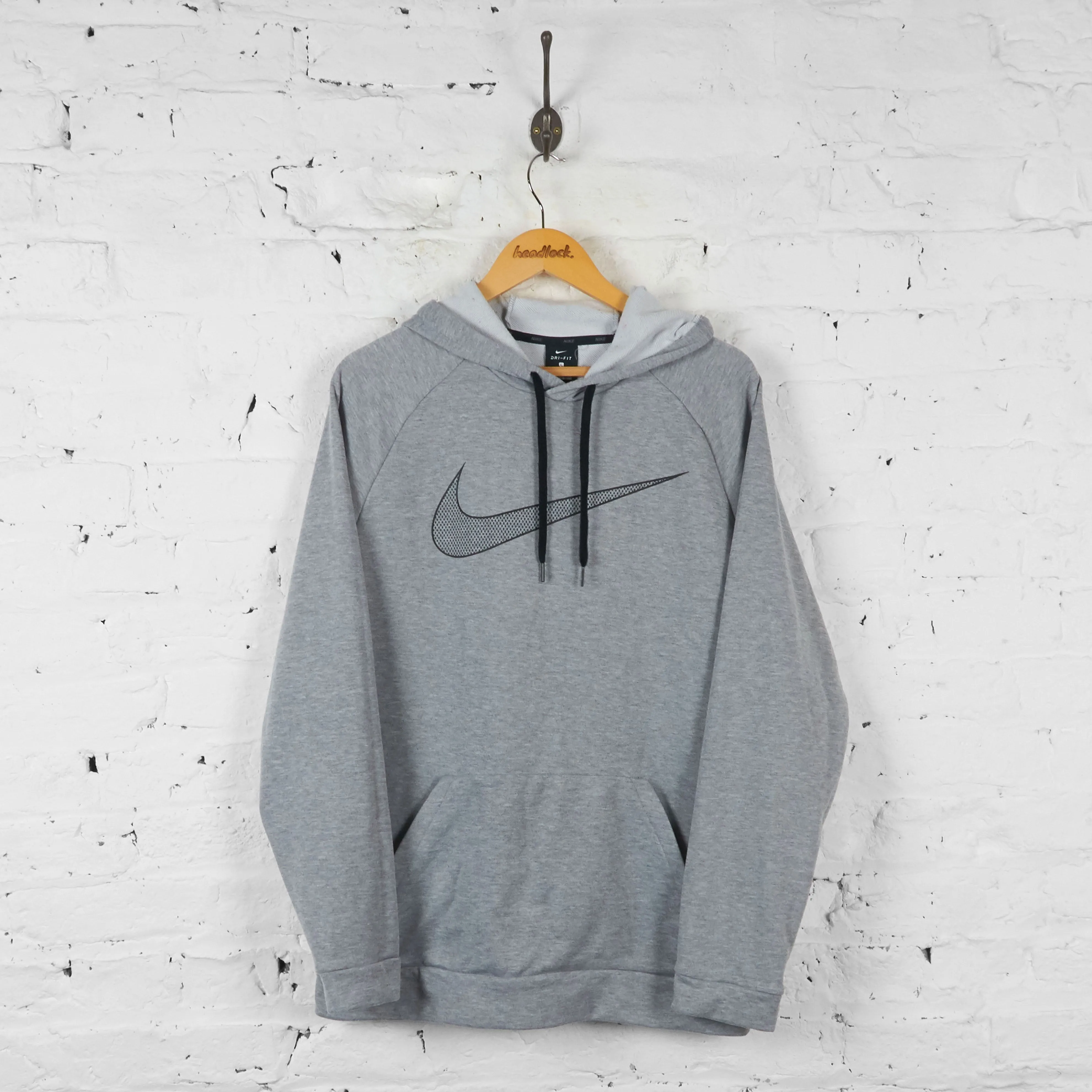 Vintage Nike Dri-Fit Hoodie - Grey - L