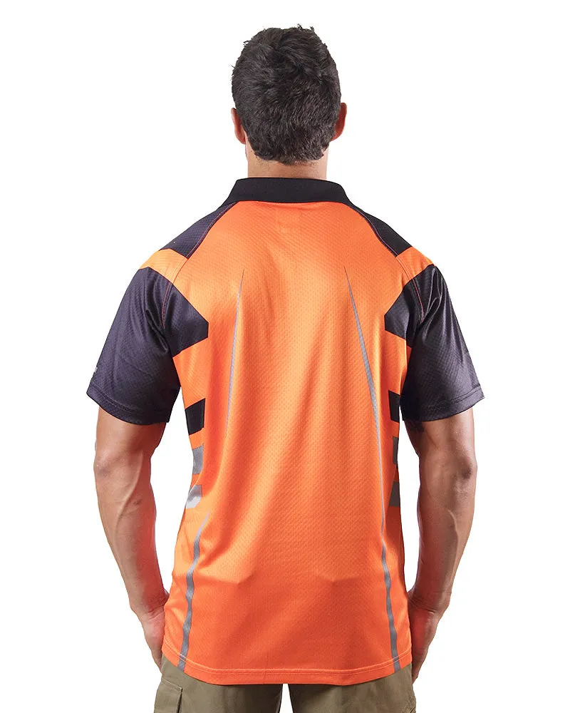 Warrior Airwear Polo Shirt - Orange/Navy