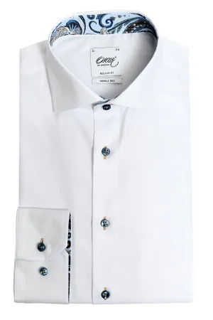 White regular fit shirt with contrast details