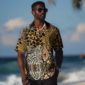 Wild Animal Skins Hawaiian Shirt African Tribal Pattern LT15