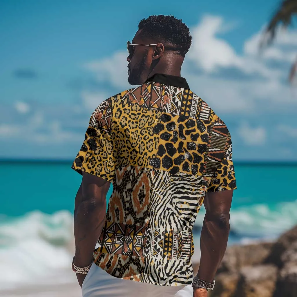 Wild Animal Skins Hawaiian Shirt African Tribal Pattern LT15